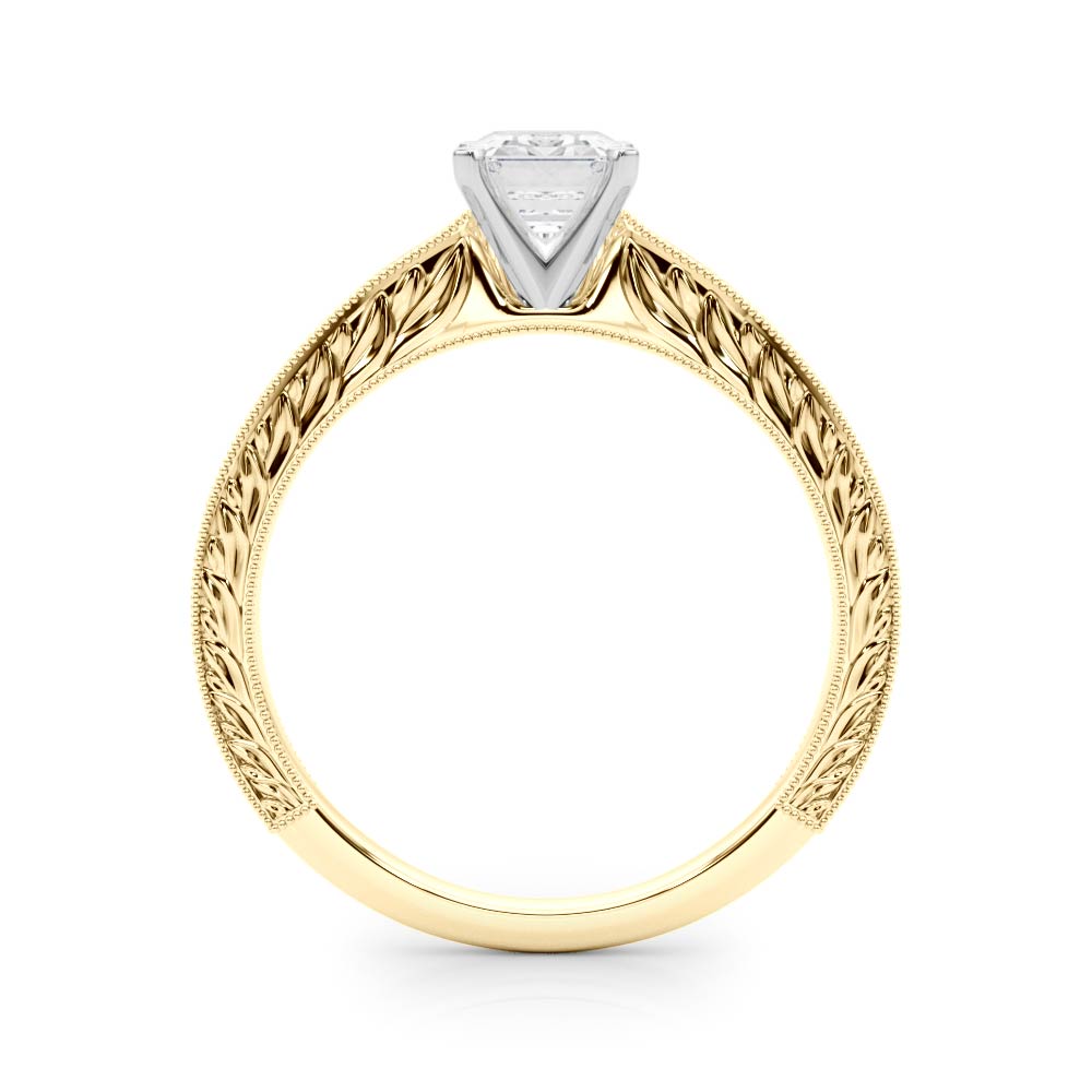 Victoria Emerald Diamond Solitaire Engagement Ring-VIRABYANI